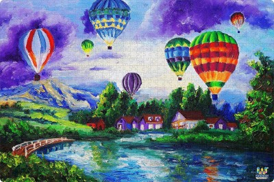 Webby Hot Air Balloons Wooden Jigsaw Puzzle, 1000 Pieces(1000 Pieces)