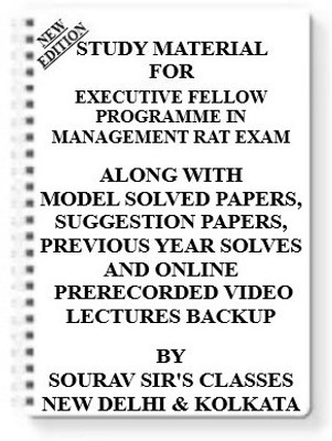 Study Material For Executive Fellow Programme In Management Rat Exam [set Of 7 Books] With Model Question Papers + Topicwise Analysis + Mcq Questions + Special Practice Set(Spiral, SOURAV SIR)