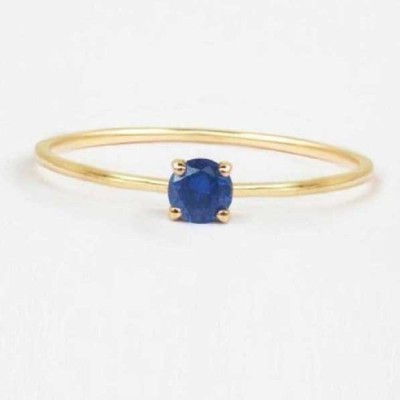 RATAN BAZAAR Blue Sapphire Ring Natural Stone Neelam Certified and Astrological For Girl & Women Stone Sapphire Gold Plated Ring