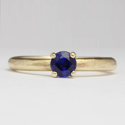 RATAN BAZAAR Blue Sapphire Ring Natural Stone Neelam Certified and Astrological For Girl & Women Stone Sapphire Gold Plated Ring