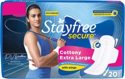 STAYFREE Secure XL Cottony Cover Sanitary Pad(Pack of 20)
