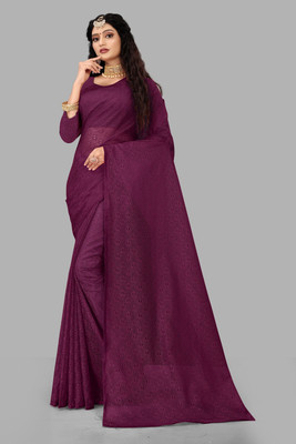 Vidula Self Design Bollywood Net Saree(Purple)