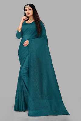 Vidula Self Design Bollywood Net Saree(Dark Green)