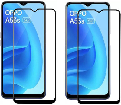 Bodoma Edge To Edge Tempered Glass for Oppo A53s Pack of 2(Pack of 2)