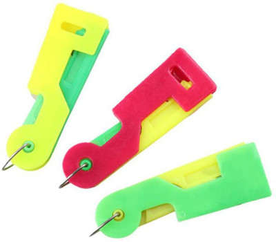 Wishland Pack Of 3 Pcs Automatic Plastic Needle Threader Thread Guide Needle Device Sewing Needle Plate