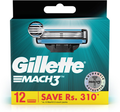 2% OFF on GILLETTE Mach3 Shaving 3-Bladed Cartridges(Pack of 12)