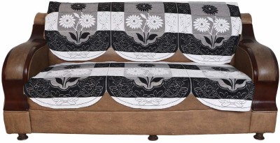 moninfinity Cotton Embroidered Sofa Cover(black Pack of 2)