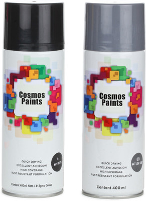 Cosmos Paints Black Spray Paint 400 ml(Pack of 2)
