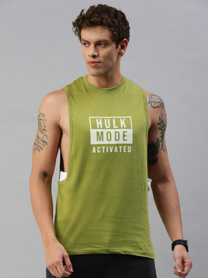 Kook N Keech Marvel Typography Men Round Neck Dark Green T-Shirt
