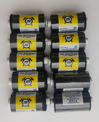 jay shubham threads BLACK Thread(800 m Pack of10)