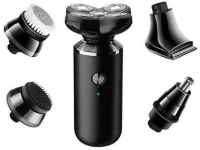 Kemei KM-1004 NEW EDITON RECHARGEABLE PROFESSIONAL CORDLESS 5 IN 1 SHAVER HAIR CLIPPER NOSE TRIMMER SKIN CLARISONIC SIDEBURNS KNIFE FOR MEN WITH 3…