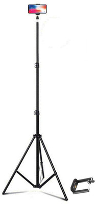 RECTITUDE 2.1m stand /Mobile Phone for Live Streaming,broadcast,youtube video making With Tripod stand Phone Holder/tripod accessory Tripod, Tripod(Black, Supports Up to 1500 g)