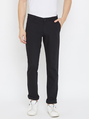 DUKE Slim Fit Men Black Trousers
