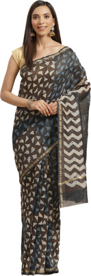 Kalakari India Self Design Bollywood Pure Cotton Saree(Brown)