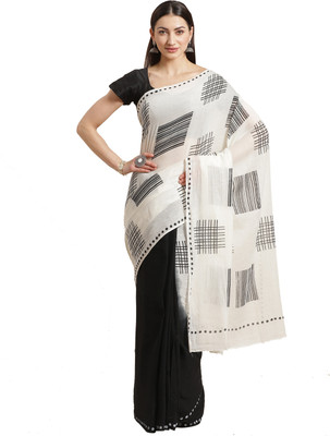 Kalakari India Self Design Bollywood Pure Cotton Saree(Grey)