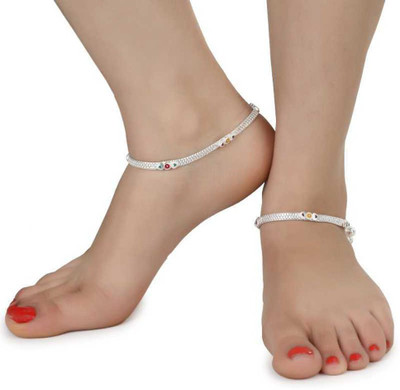 BZ Device Silver Anklet(Pack of 2)