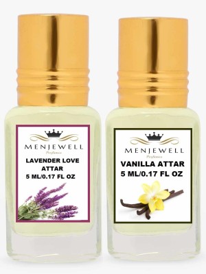 Menjewell Combo Pack Of 2PCs Attar(Lavender Love 5ML,Vanilla 5ML)Attar Perfume Floral Attar(Floral)