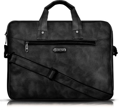LOREM PE-BG27 Black Color Briefcase Laptop Bag Cross Body Office Business Professional Bag for Men & Women Waterproof Messenger Bag(Black, 12 L)