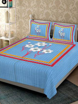 SOMYA GEMS Cotton Double Flat 190 TC Floral Bedsheet(Pack of 1, Multicolor)