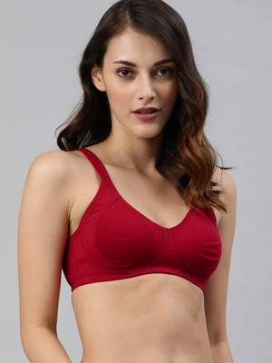 VAN HEUSEN Women Juster Red Solid Full Coverage Wireless Bra Women Full Coverage Non Padded Bra(Red)