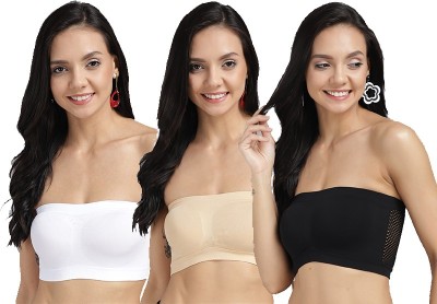 Miswa Women Bandeau/Tube Lightly Padded Bra(Black, White, Beige)