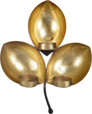 eCraftIndia Iron Tealight Holder Set(Gold, Pack of 1)