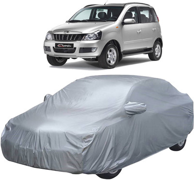 UK Blue Car Cover For Mahindra Quanto (With Mirror Pockets)(Silver)