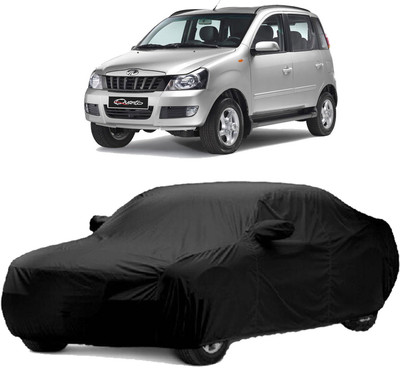 UK Blue Car Cover For Mahindra Quanto (With Mirror Pockets)(Black)