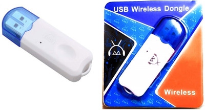 play run v2.1 Car Bluetooth Device with Adapter Dongle(White, Blue)