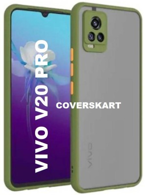Coverskart Ultra Hybird Back Cover for VIVO V20 Pro, Smoke Translucent Shock Proof Smooth Silicone Back Case Cover(Green, Camera Bump Protector, Pack of: 1)