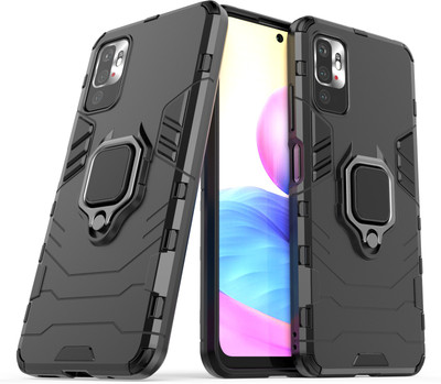 Mobile Mart Back Cover for Redmi Note 10T 5G, POCO M3 Pro 5G(Black, Cases with Holder, Pack of: 1)
