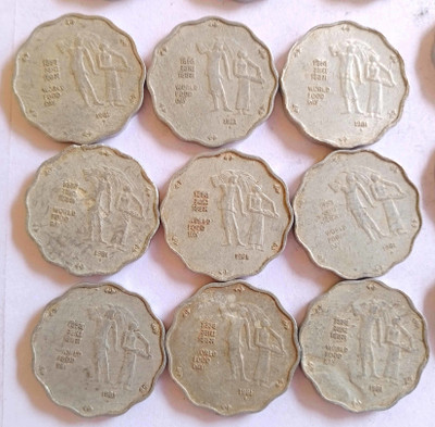 MANMAI COINS 9 COINS LOT - 10 Paise (FAO - World Food Day) 1981 Circulating commemorative coin : FAO - World Food Day Aluminium 2.3 g 26 mm - CIRCULATED CONDITION - INDIA Medieval Coin Collection(9 Coins) MANMAI COINS 9 COINS LOT - 10 Paise (FAO - World Food Day) 1981 Circulating commemorative coin : FAO - World Food Day Aluminium 2.3 g 26 mm - CIRCULATED CONDITION - INDIA Medieval Coin Collection(9 Coins)