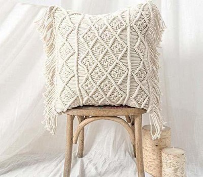 aashiyana sajona Self Design Cushions Cover(40 cm*40 cm, Beige)