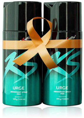 Kamasutra URGE DEODORANT PACK OF 2 DEODORANT 300 ML Body Spray  -  For Men & Women(300 ml, Pack of 2)