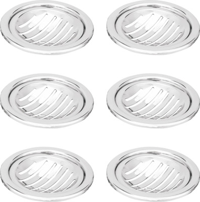 RUHE Floor Stainless Steel Push Down Strainer(12.7 cm Set of 6)