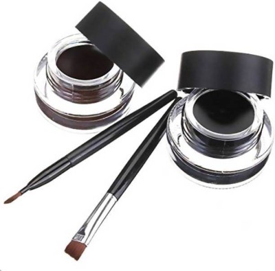 swenky eye liner 2 pc pack with brush 50 ml(multi)