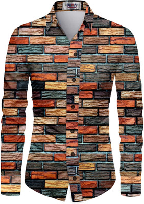 BuhaTrade Polycotton Geometric Print Shirt Fabric