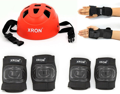XRON Protective Set Skating and Cycling For 3 To 7 Yr Old Skating Guard Combo(Red)
