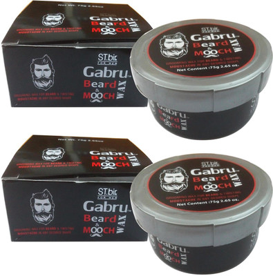 ST.bir 2 BEARD & MOOCH WAX (75 GM). .GABRU BEARD & MOOCH WAX IS GROOMING WAX FOR BEARD & TWISTING MOUSTACHE IN ANY DESIRED SHAPE. Hair Wax(150 g)