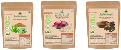 Twacha world Aloe Vera Powder ,Onion Powder,Shikakai Powder For Hair Care 100 GM Each Pack of 3(300 g)