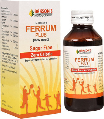 Bakson's Homoeopathy Ferrum Plus (Sugar Free) Syrup(115 ml)