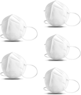 hinik N95 Reusable Washable Mask Anti Air Pollution,Face Mask, Reusable, Washable Ce & Iso Certified To Protect Mouth Droplets, Dust And Pollution, Mask. Unisex,Without Valve_(Pack of 5) Water Resistant, Reusable, Washable(White, L, Pack of 5)