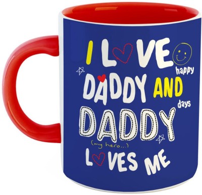 ARTBUG I Love DADDY and DADDY Loves Me - Best Gift for Dad/Papa/Father on Birthday / Father's Day -Red Ceramic Coffee Mug(350 ml)