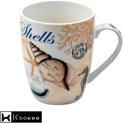 Kookee Spiral Shells Print Ceramic Coffee Mug(325 ml)