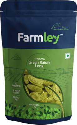 Farmley Selecta Long Green Raisins Kishmish, Freshly Farm Picked, Healthy &amp; Juicy, Raisins  (1 kg)