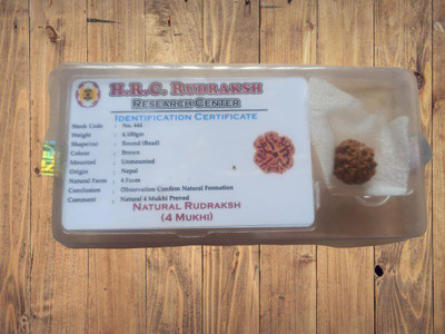 AGRODAK NATURAL 4 MUKHI RUDRAKSHA Wood Locket
