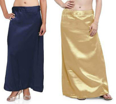 FIRSTSAARI Golden_Nebi Blue Satin Satin Blend Petticoat(Free)
