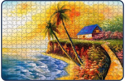 Webby Wooden Seacoast Painting Jigsaw Puzzle, 500 Pieces(500 Pieces)