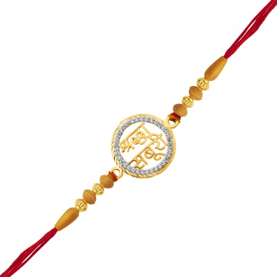 VIGHNAHARTA Religious 01046RKG Gold Finish Rakhi  Set(1 Rakhi)