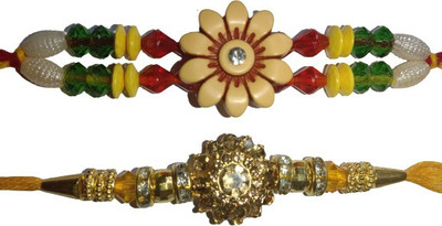 BHAVYA SALES Designer Mangalam330 Assorted Rakhi  Set(2 rakhi)